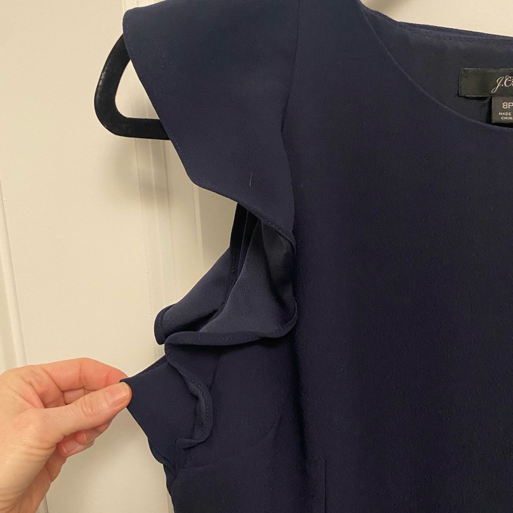 J. Crew Sleeveless Ruffle 365 Crepe Jumpsuit - Picture 4 of 16